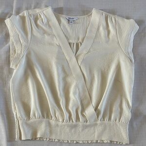Nine West Ivory V-Neck Blouse
